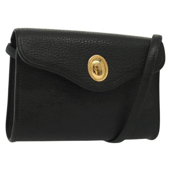 DIOR Shoulder Bag Leather Black Gold - Picture 1 of 12